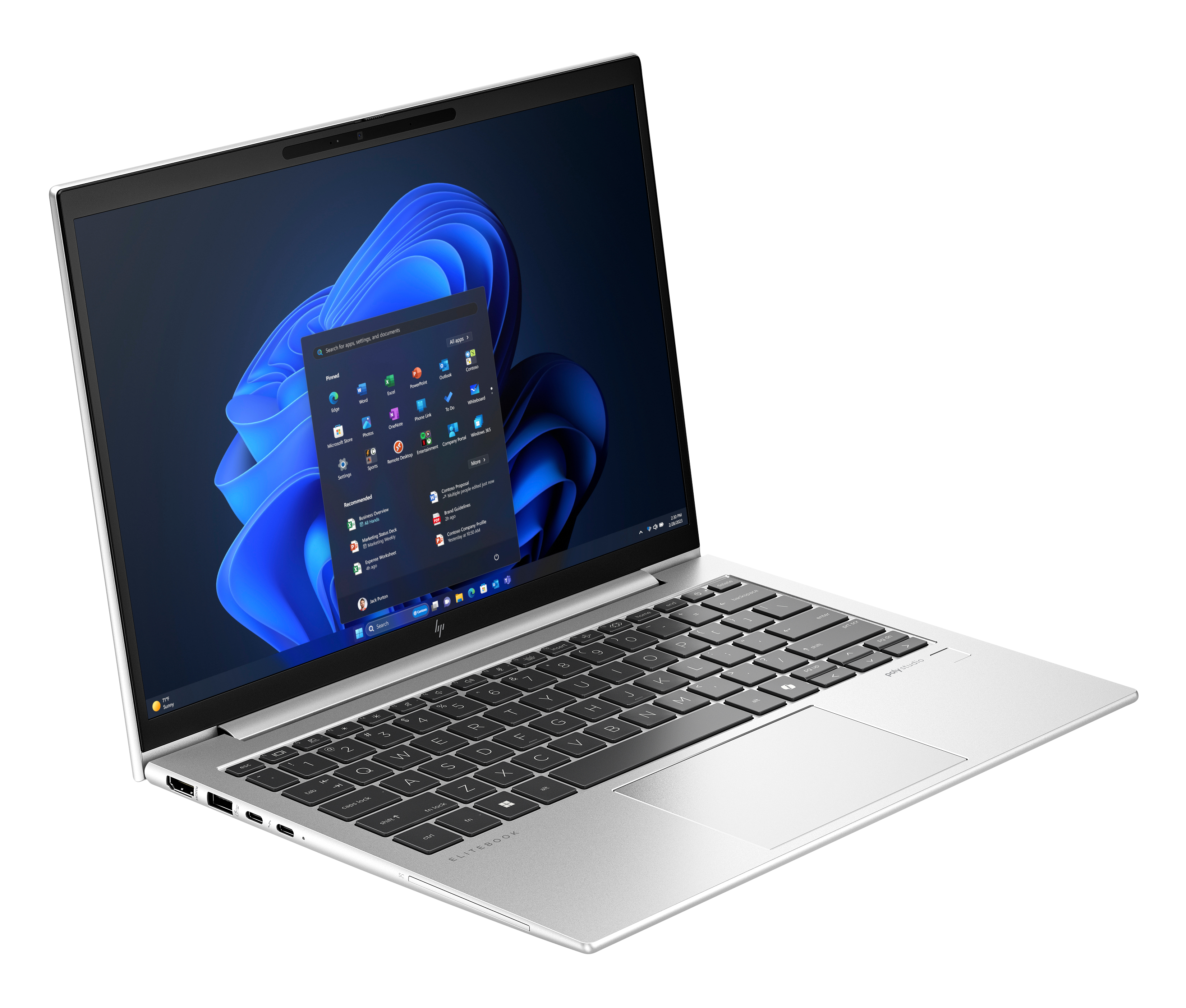 HP EliteBook 835 G11 Notebook - AMD Ryzen 7 8840U / 3.3 GHz - Win 11 Pro - Radeon 780M - 16 GB RAM - 512 GB SSD NVMe - 33.8 cm (13.3)