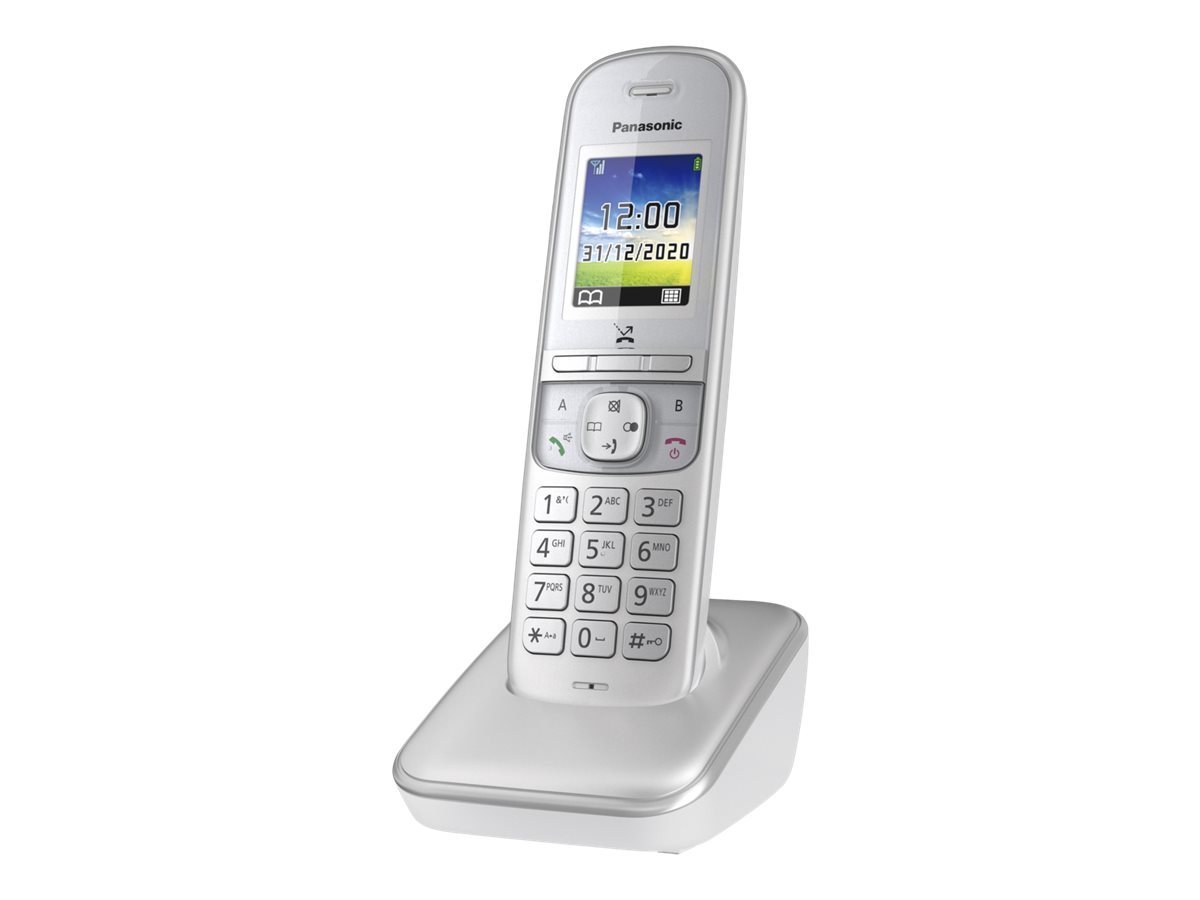 Panasonic KX-TGH710 Telefono DECT Identificatore di chiamata Perlato, Argento
