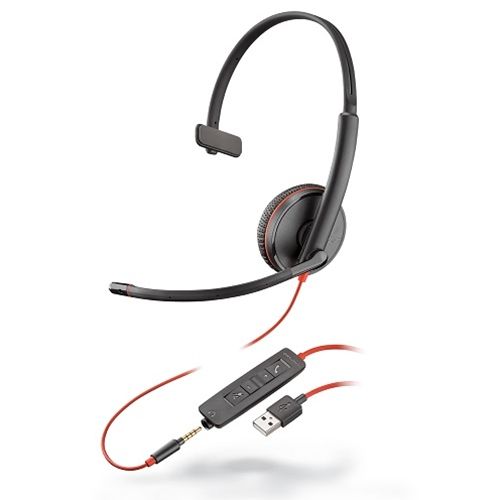 POLY Blackwire 3215 Auriculares Almbrico Diadema Llamadas/Msica USB tipo A Negro