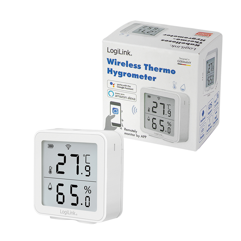 LogiLink SC0116 hygromètre et psychromètre Intérieure Hygromètre  électronique Blanc