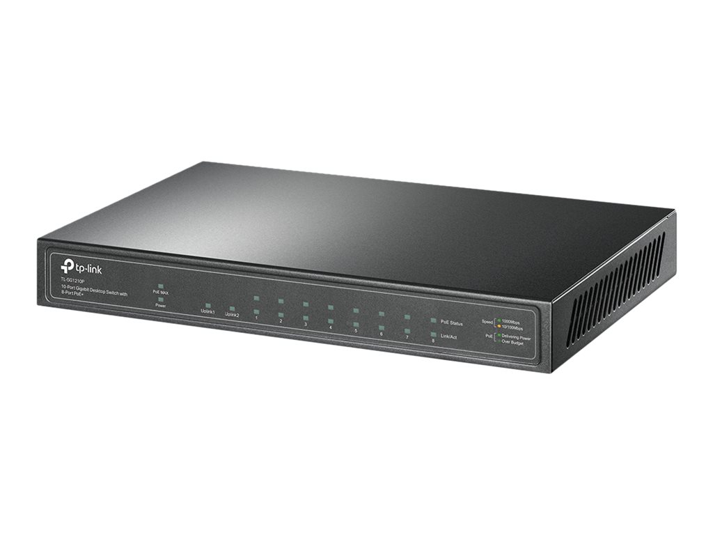 TP-Link TL-SG1210P switch No administrado Gigabit Ethernet (10/100/1000) Energ�a sobre Ethernet (PoE) Gris