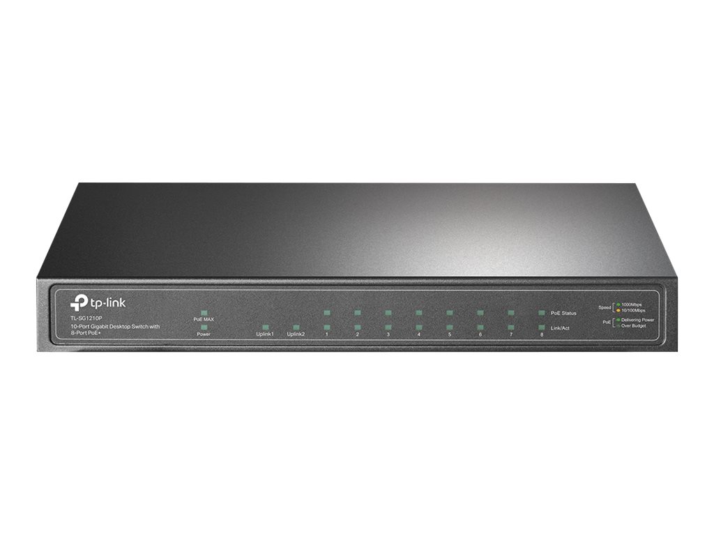 TP-Link TL-SG1210P switch No administrado Gigabit Ethernet (10/100/1000) Energ�a sobre Ethernet (PoE) Gris