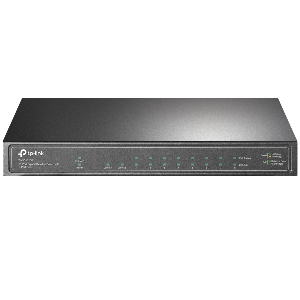 TP-Link TL-SG1210P switch No administrado Gigabit Ethernet (10/100/1000) Energ�a sobre Ethernet (PoE) Gris