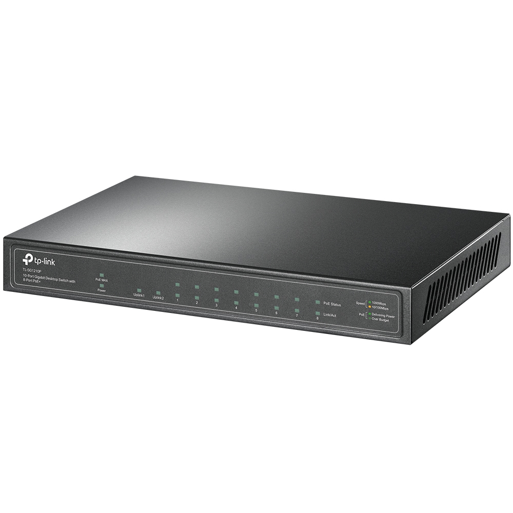 TP-Link TL-SG1210P switch No administrado Gigabit Ethernet (10/100/1000) Energ�a sobre Ethernet (PoE) Gris