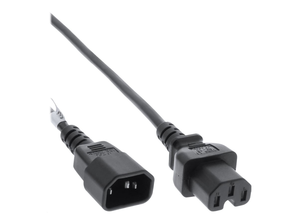 InLine 16811E cable de transmisin Negro 0,5 m C15 acoplador C14 acoplador
