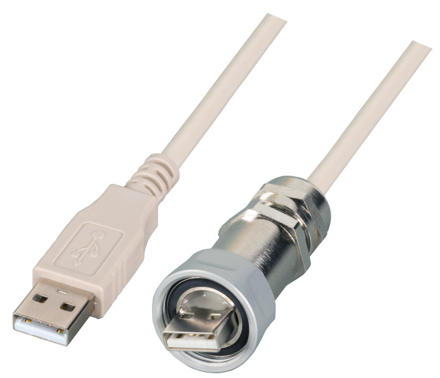 EFB Elektronik IP67 Kabelverschraubung, M20, USB2.0, Stecker Typ-A auf Stecker Typ-A, 1,0m