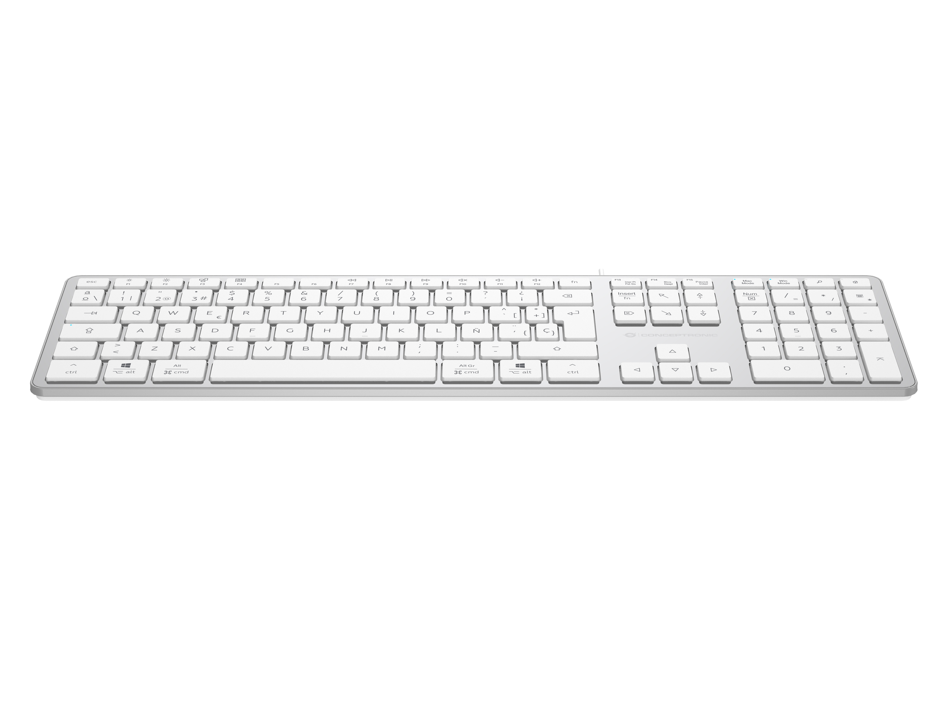Conceptronic USB Tastatur slim USB-A/USB-C Layout ES ws - Tastatur