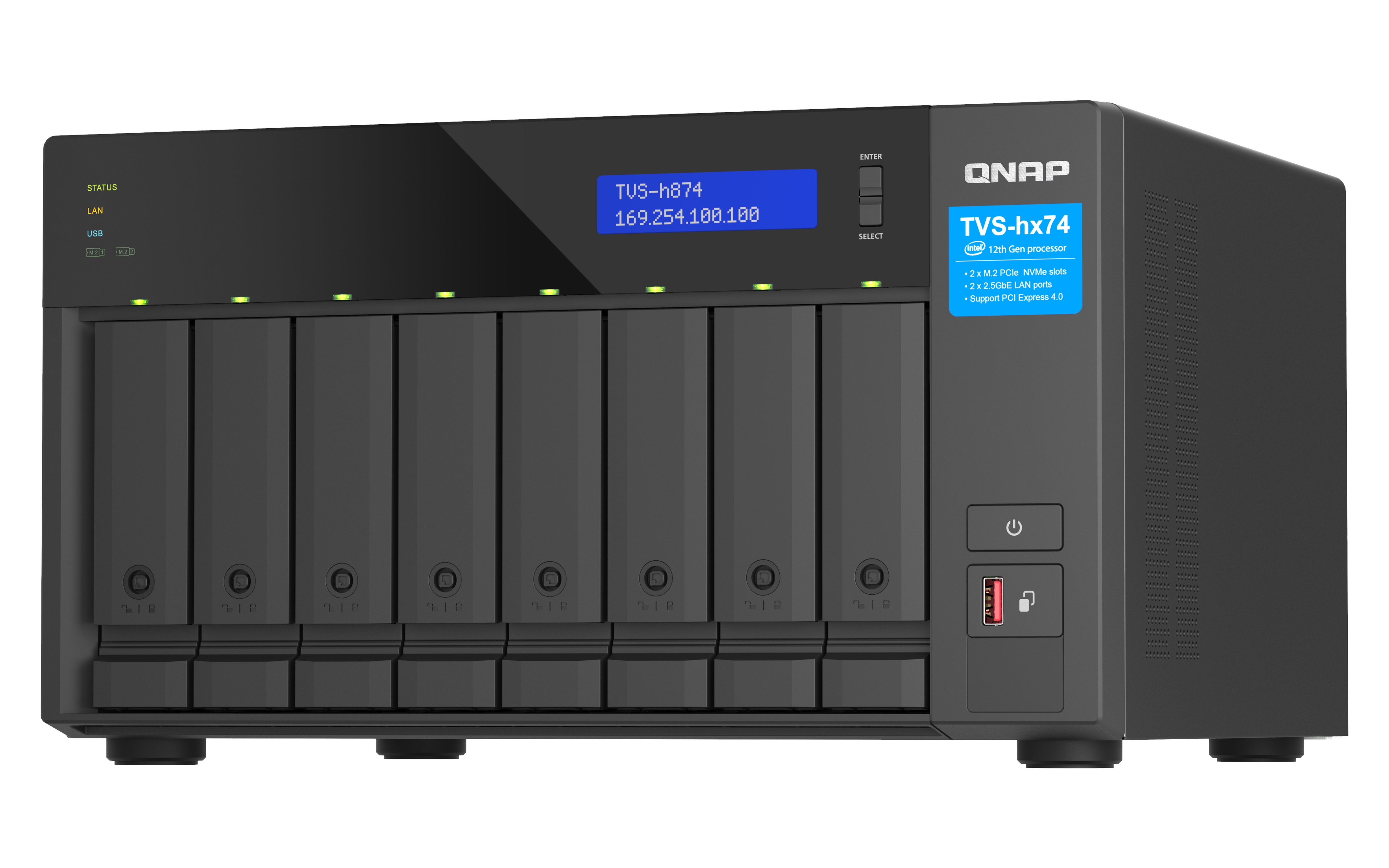 QNAP TVS-H874T-I7-32G server NAS e di archiviazione Tower Intel Core i7 32 GB DDR4 0 TB QNAP QTS Nero