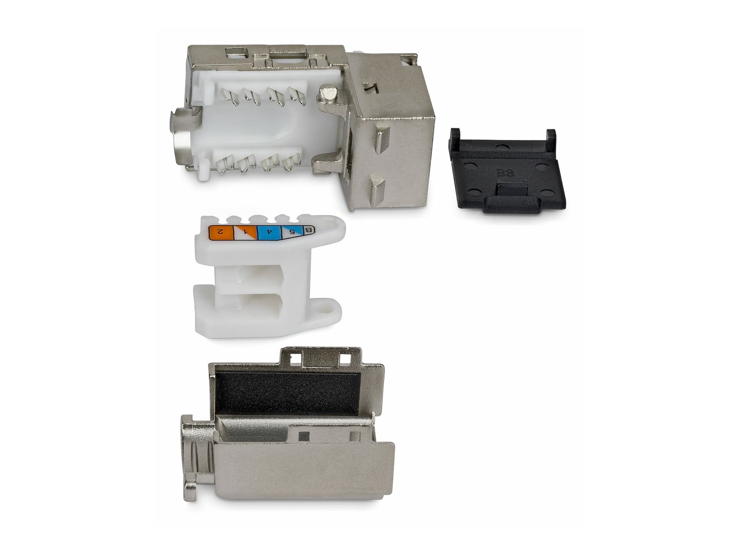 StarTech.com Shielded Cat6a Keystone Jack, 10-Pack RJ45 Ethernet Keystone Jacks, STP Cat6a Wall Jack, 90-Degree Toolless