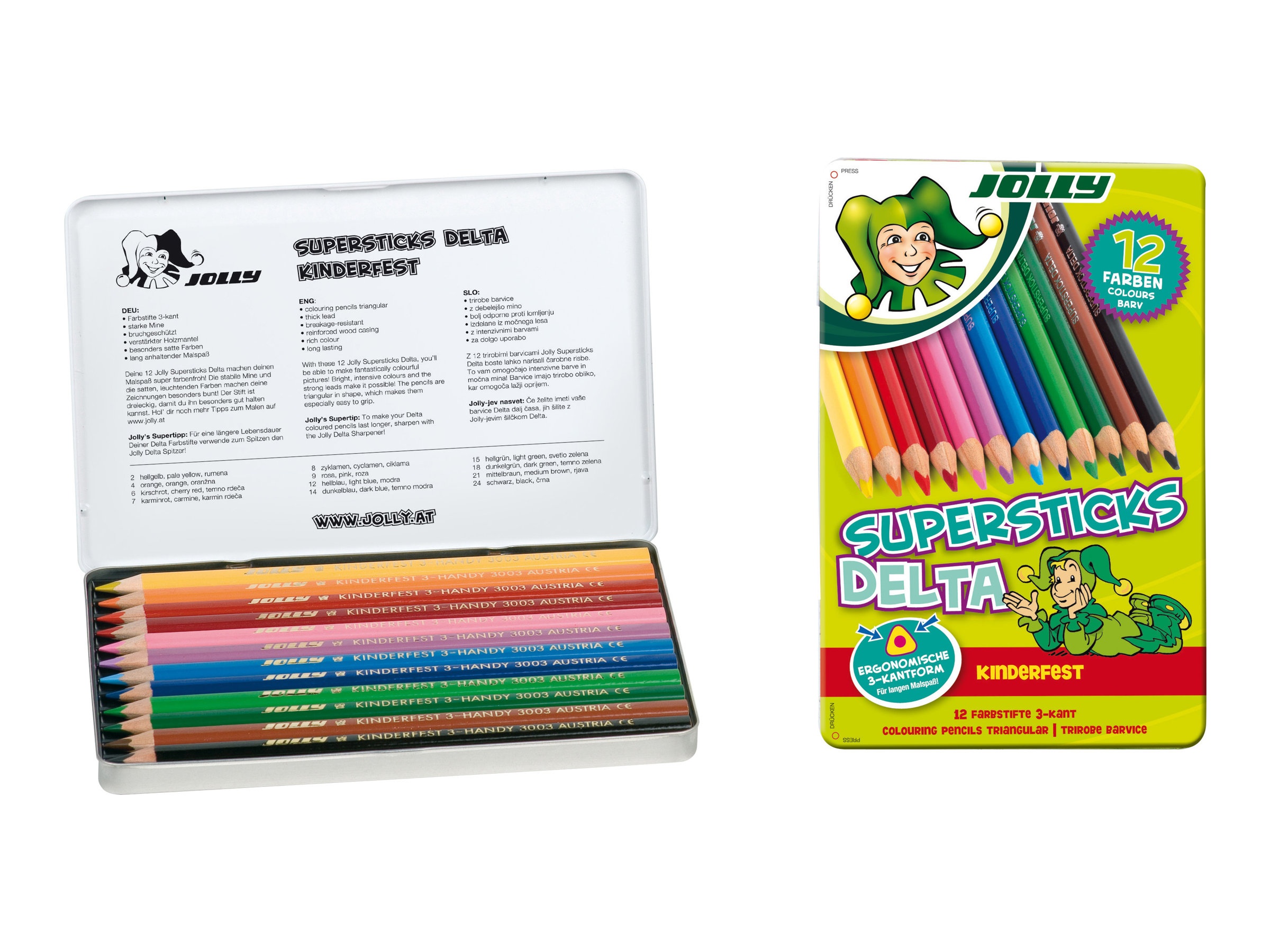 Sax 12 JOLLY SUPERSTICKS DELTA Buntstifte farbsortiert