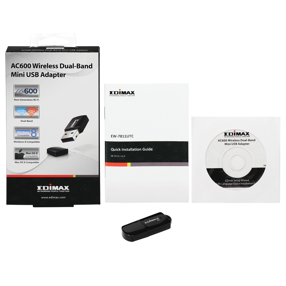 Edimax EW-7811UTC - Netzwerkadapter - USB 2.0 - 802.11a, 802.11b/g/n, 802.11ac (Entwurf)