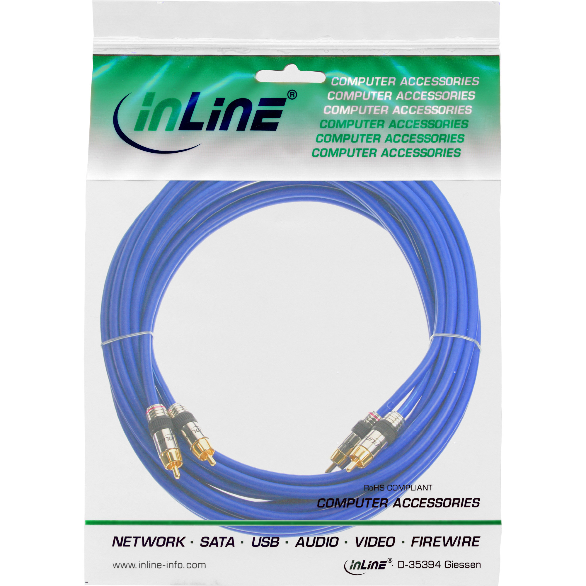 InLine Premium RCA Audio Cable 2x RCA male / male gold plated 7m