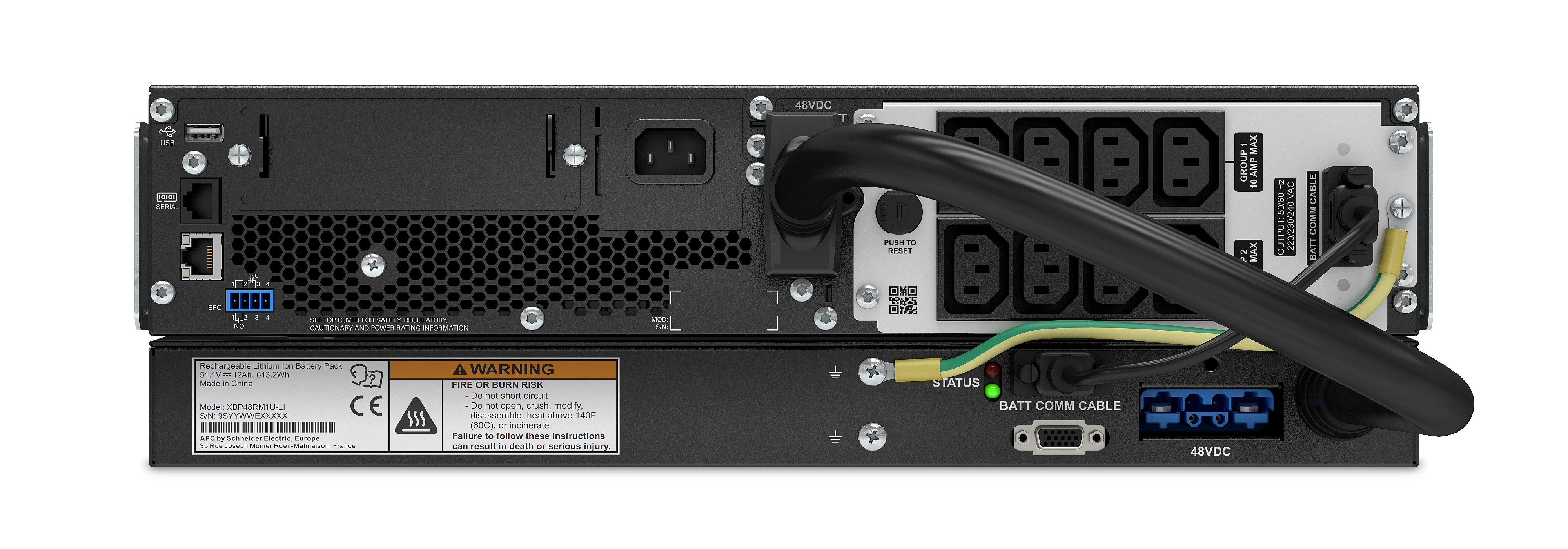 APC SRTL1000RMXLI alimentation d�nergie non interruptible Double-conversion (en ligne) 1 kVA 900 W 8 sortie(s) CA