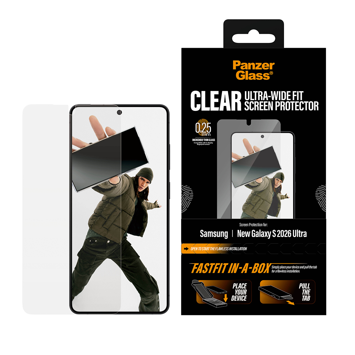 PanzerGlass Screen Protector Samsung Galaxy S 2026 Ultra Ultra-Wide Fit W. Fastfit