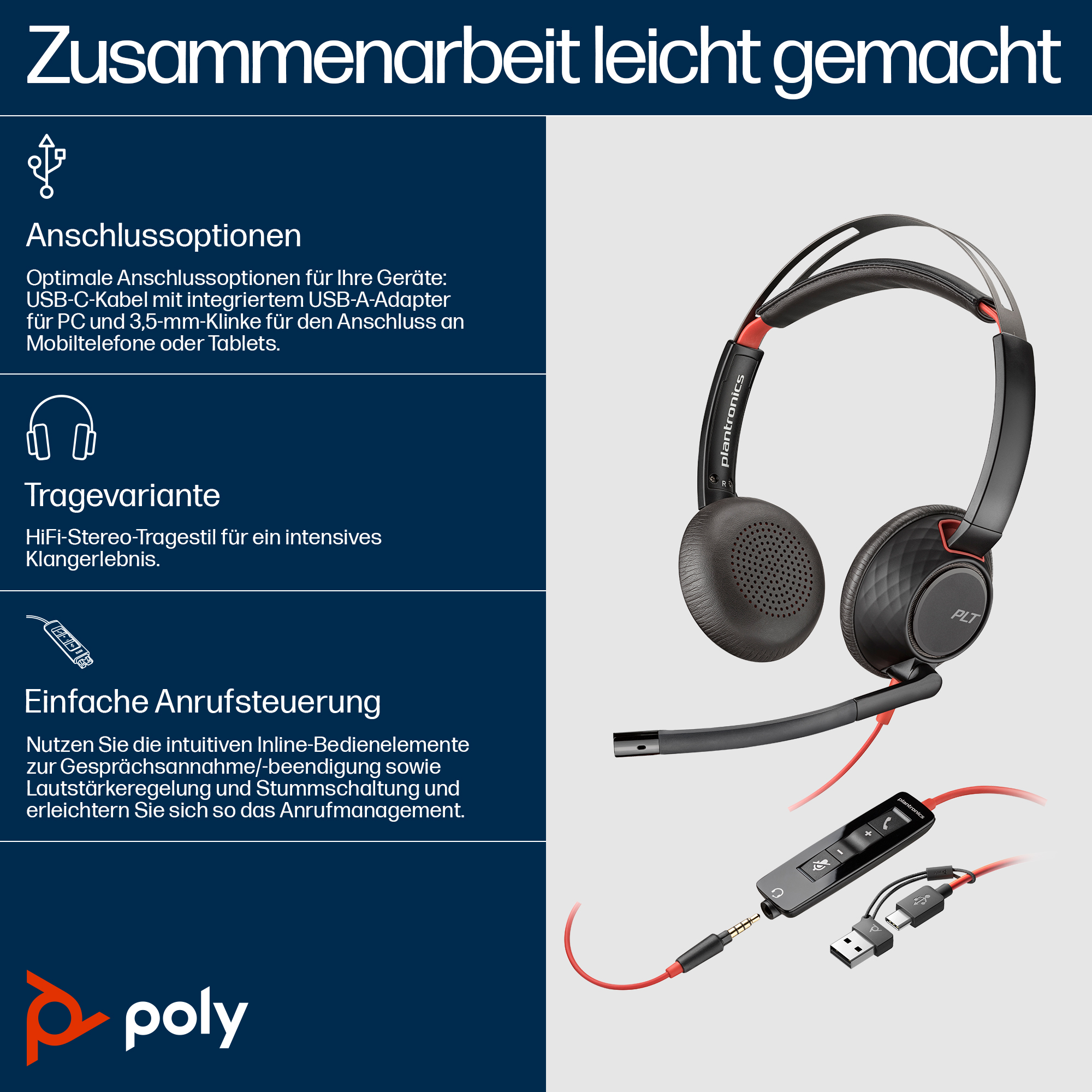 Poly HP Poly Blackwire 5220 - Blackwire 5200 series