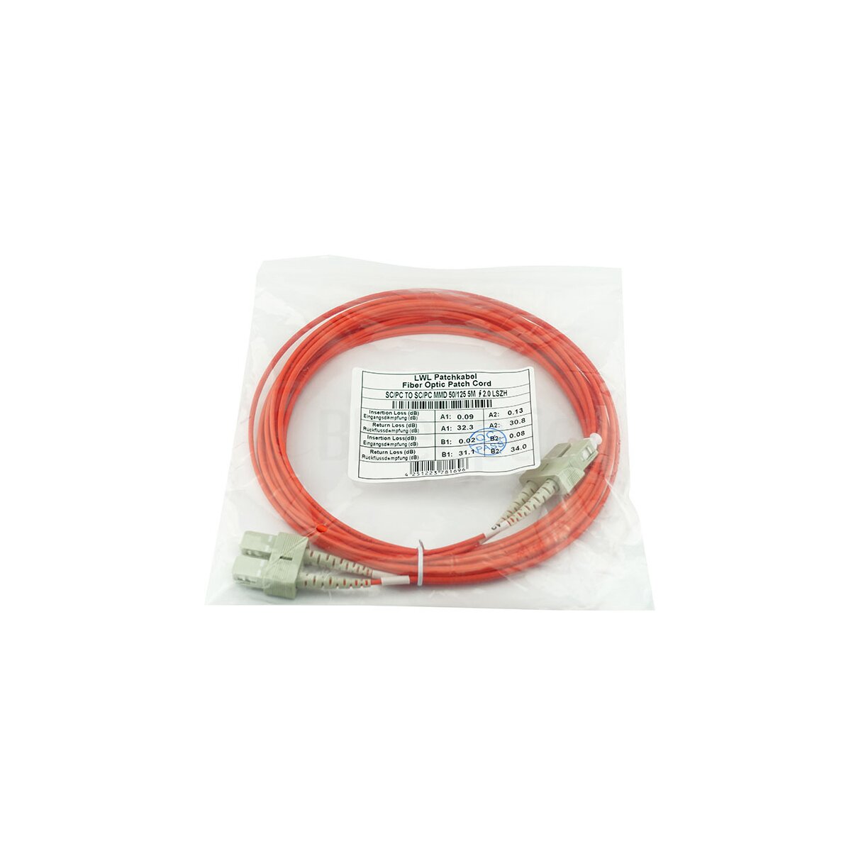 Cisco CAB-MMF-SC-SC-5 kompatibles SC-SC Multimode OM1 Patchkabel 5 Meter