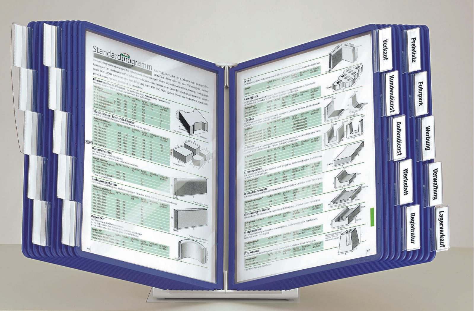 Durable Sichttafelsystem VARIO DIN A4 blau mit 20 St. Sichttafeln