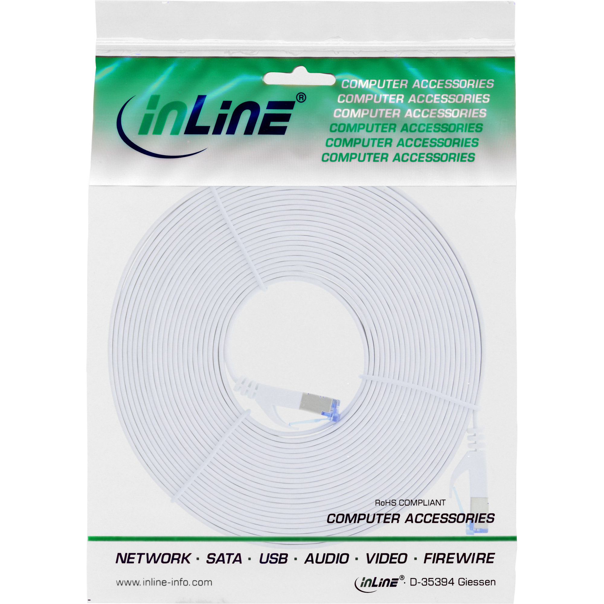 InLine 71805W cable de red Blanco 5 m Cat6a U/FTP (STP)