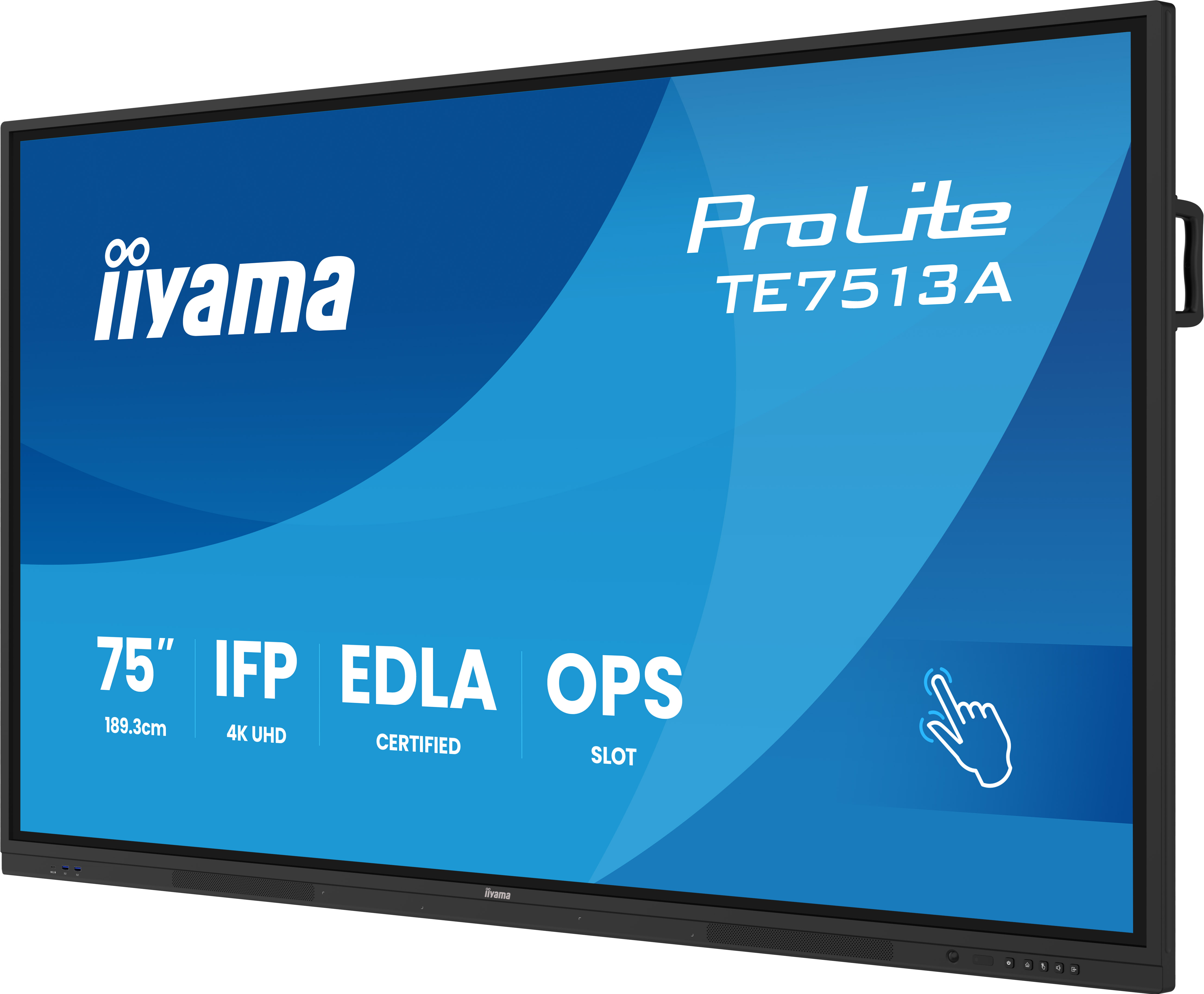iiyama TE7513A-B3AG Signage Display Interactive flat panel 190.5 cm (75) LCD Wi-Fi 500 cd/m� 4K Ultra HD Black Touchscreen Built-in processor Android 24/7