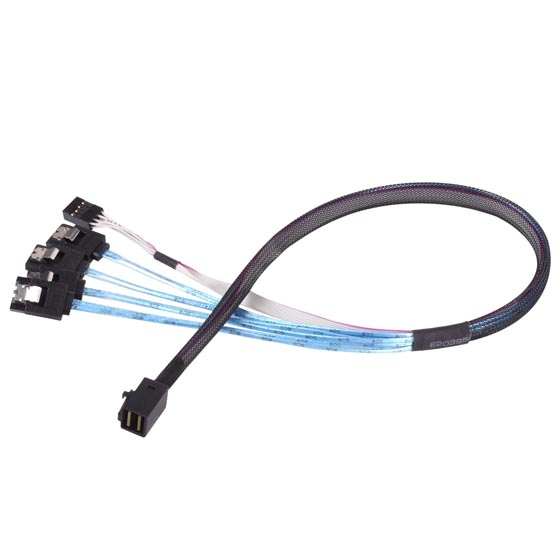 SilverStone CPS05 - SATA- / SAS-Kabel - mit Sidebands - SAS 12Gbit/s - 4-Lane - 4x Mini SAS HD (SFF-8643)