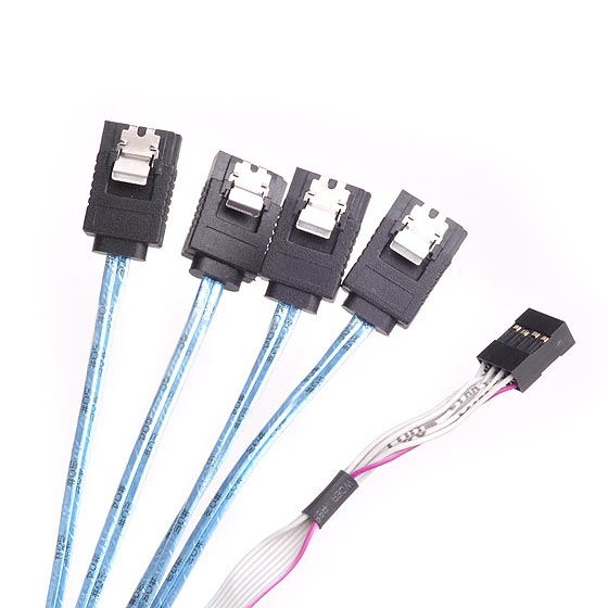 SilverStone CPS05 - SATA- / SAS-Kabel - mit Sidebands - SAS 12Gbit/s - 4-Lane - 4x Mini SAS HD (SFF-8643)