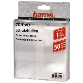 Hama CD/DVD Protective Sleeves, Pack of 50 50 dischi Trasparente