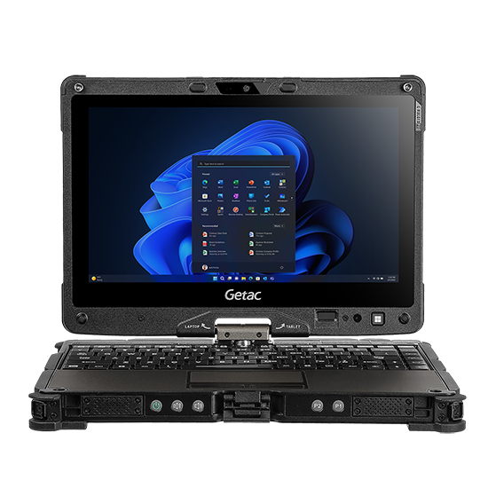 Getac V110 G7 Ibrido (2 in 1) 29,5 cm (11.6) Touch screen Full HD Intel Core i5 i5-1235U 8 GB DDR4-SDRAM 256 GB SSD Wi-Fi 6E (802.11ax) Windows 11 Pro Nero