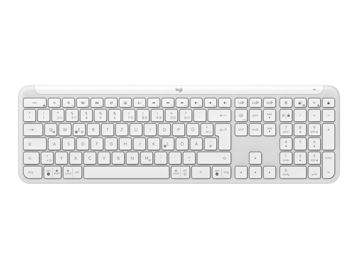 Logitech K950 Signature Slim clavier RF sans fil + Bluetooth QWERTZ Allemand Blanc