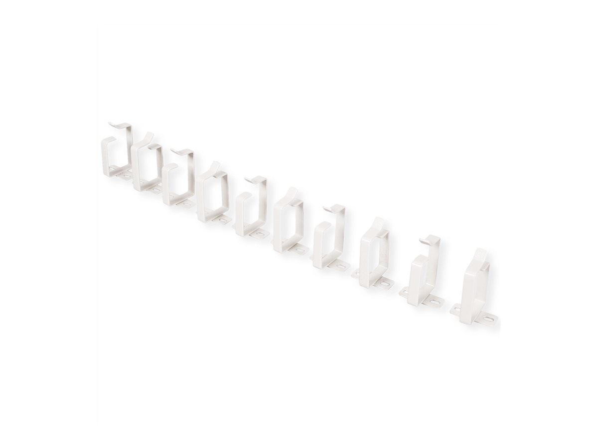 ROLINE Kabelverwaltungsklammer - 44 x 60 mm - RAL 7035, Hellgrau (Packung mit 10 St�ck)
