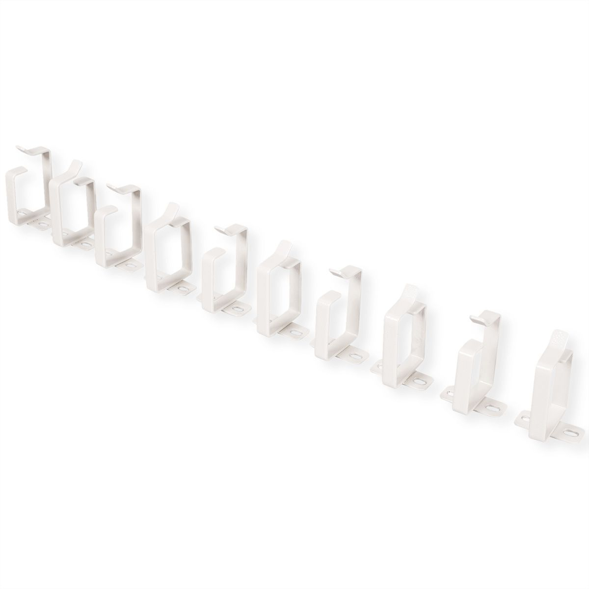ROLINE Kabelverwaltungsklammer - 44 x 60 mm - RAL 7035, Hellgrau (Packung mit 10 St�ck)