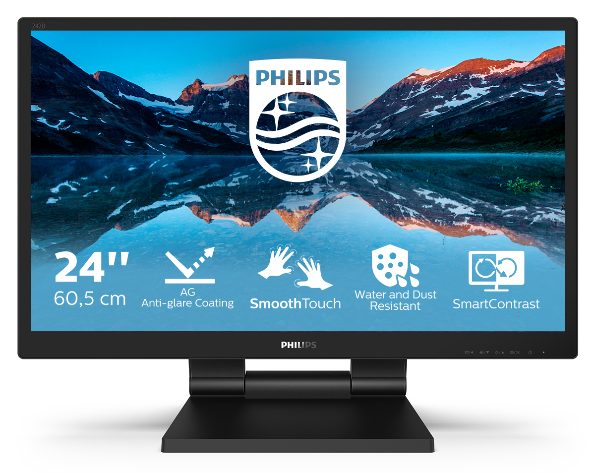 Philips 242B9TL/00 �cran plat de PC 60,5 cm (23.8) 1920 x 1080 pixels Full HD LCD �cran tactile Noir
