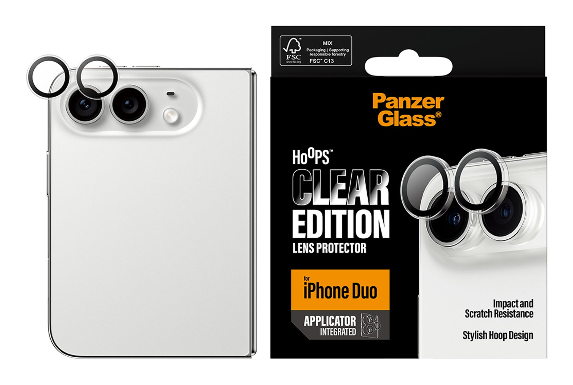 PanzerGlass Hoops Camera Lens Protector Transparent iPhone Duo