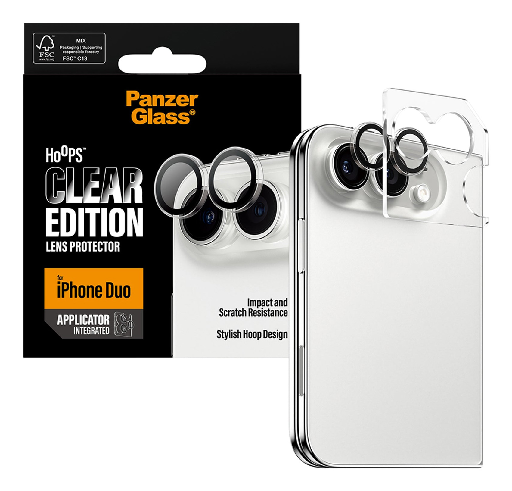 PanzerGlass Hoops Camera Lens Protector Transparent iPhone Duo