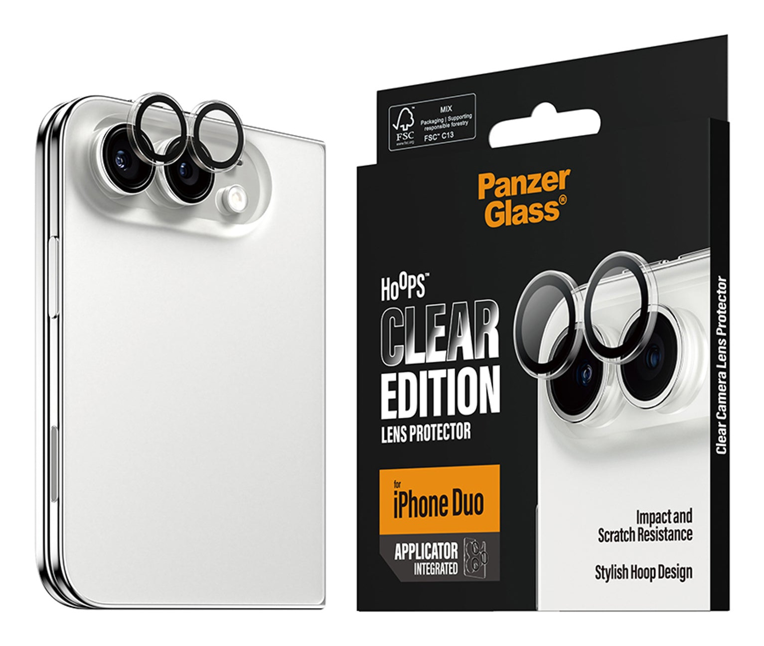 PanzerGlass Hoops Camera Lens Protector Transparent iPhone Duo