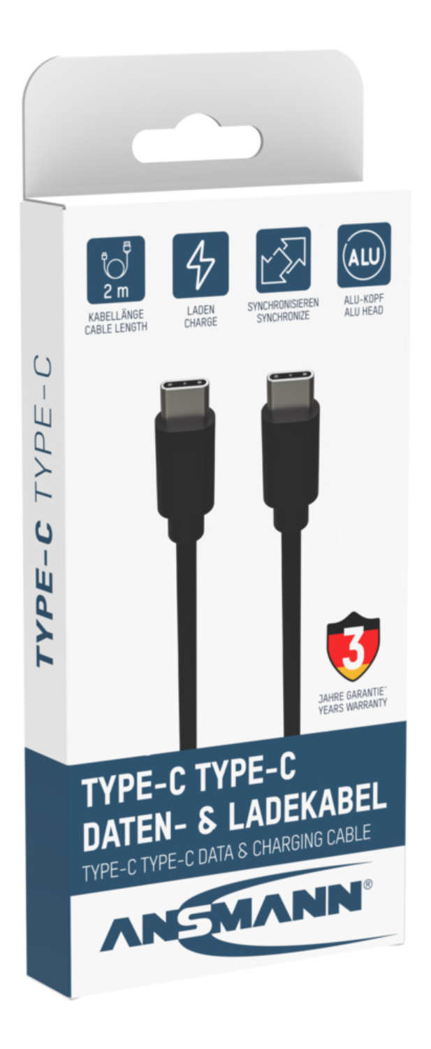 Ansmann 1700-0122 cable USB 2 m USB C Negro