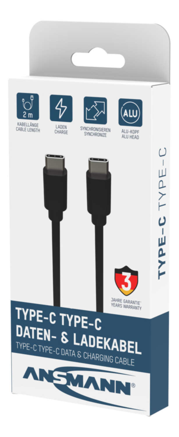 Ansmann 1700-0122 cable USB 2 m USB C Negro