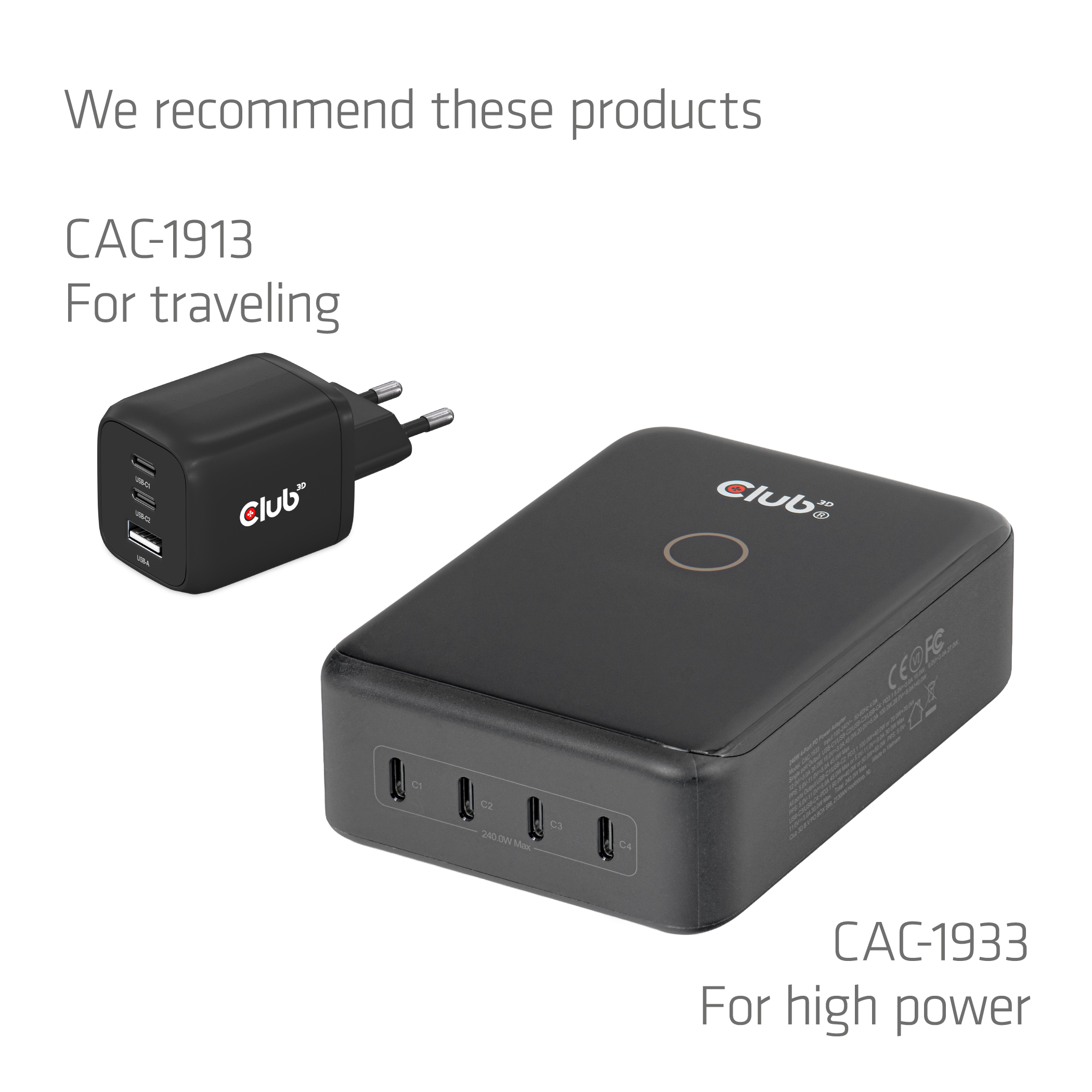 CLUB3D USB-C� Safe Cable with Power Meter 240W No Data 2m/6.56ft