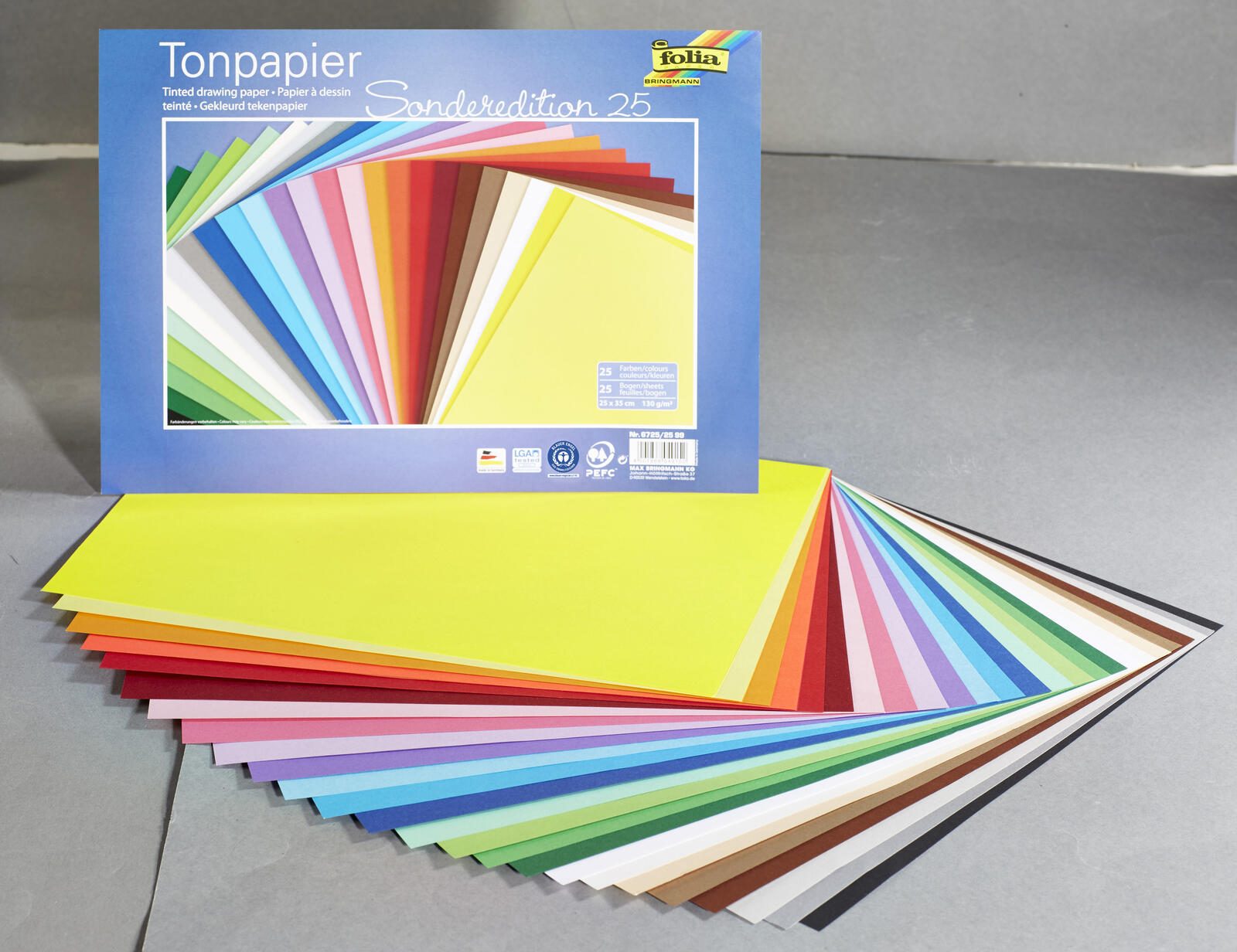 Folia Tonpapier farbsortiert 130 g/qm - 130 g/m�