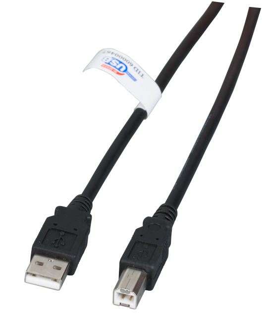 EFB Elektronik K5203.1 cavo USB 1 m USB 2.0 USB A USB B Nero