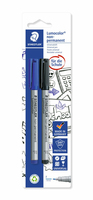 STAEDTLER Folienstift Lumocolor F nonperm 2St Blisterpackung mit 2