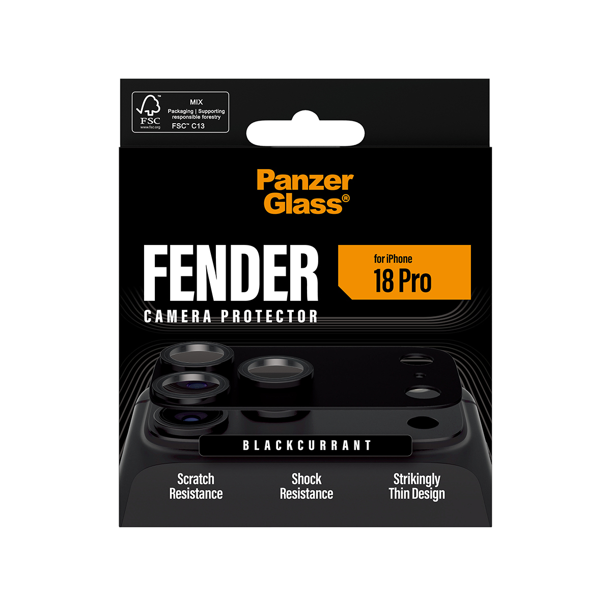 PanzerGlass � Fender Camera Lens Protector Blackcurrant iPhone 2026 Pro Pellicola proteggischermo trasparente 1 pz
