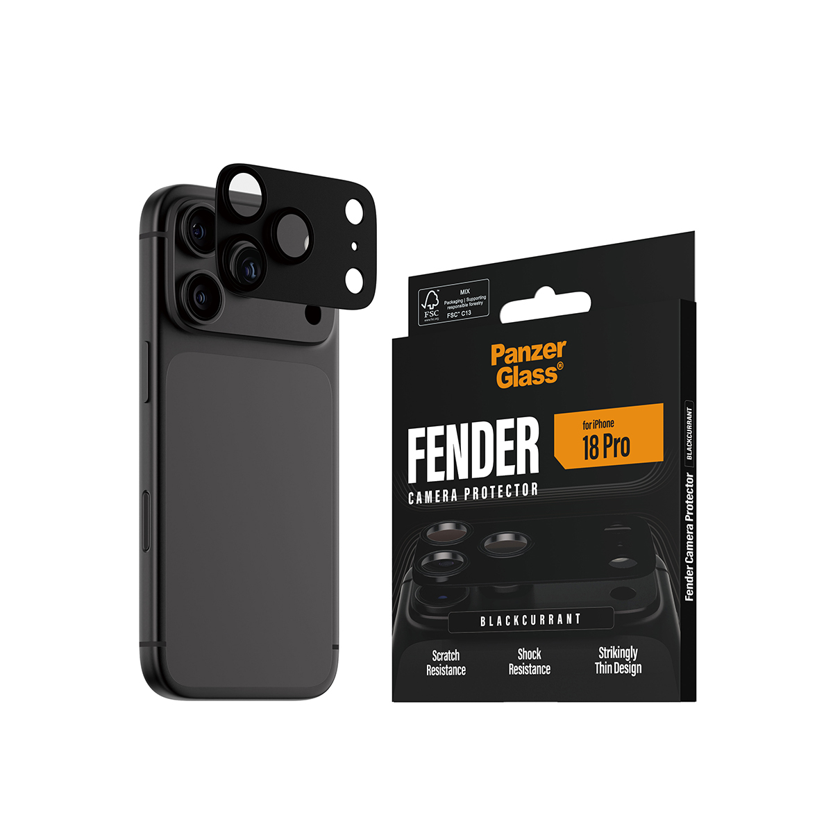 PanzerGlass � Fender Camera Lens Protector Blackcurrant iPhone 2026 Pro Pellicola proteggischermo trasparente 1 pz