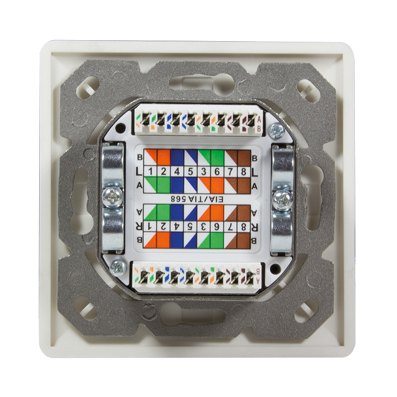 LogiLink NP0023 presa energia RJ-45 Metallico, Bianco