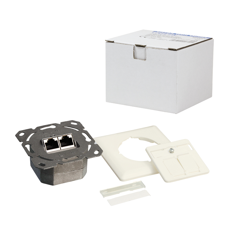 LogiLink NP0023 presa energia RJ-45 Metallico, Bianco