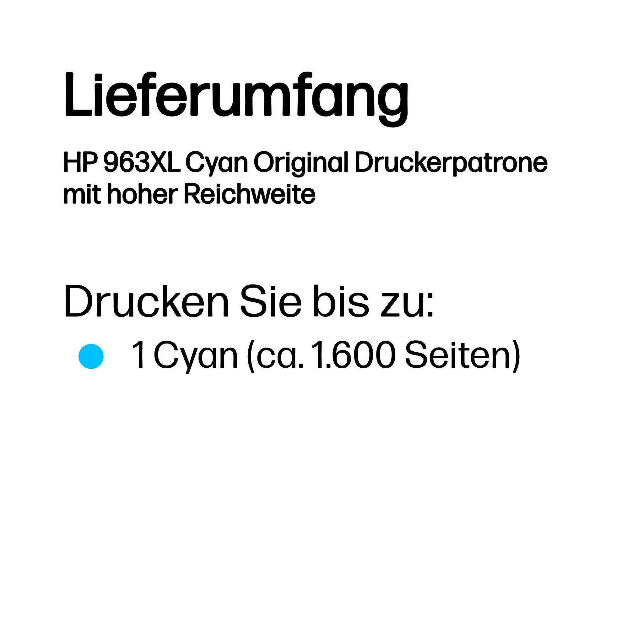 HP 963XL - 20.5 ml - Hohe Ergiebigkeit - Cyan