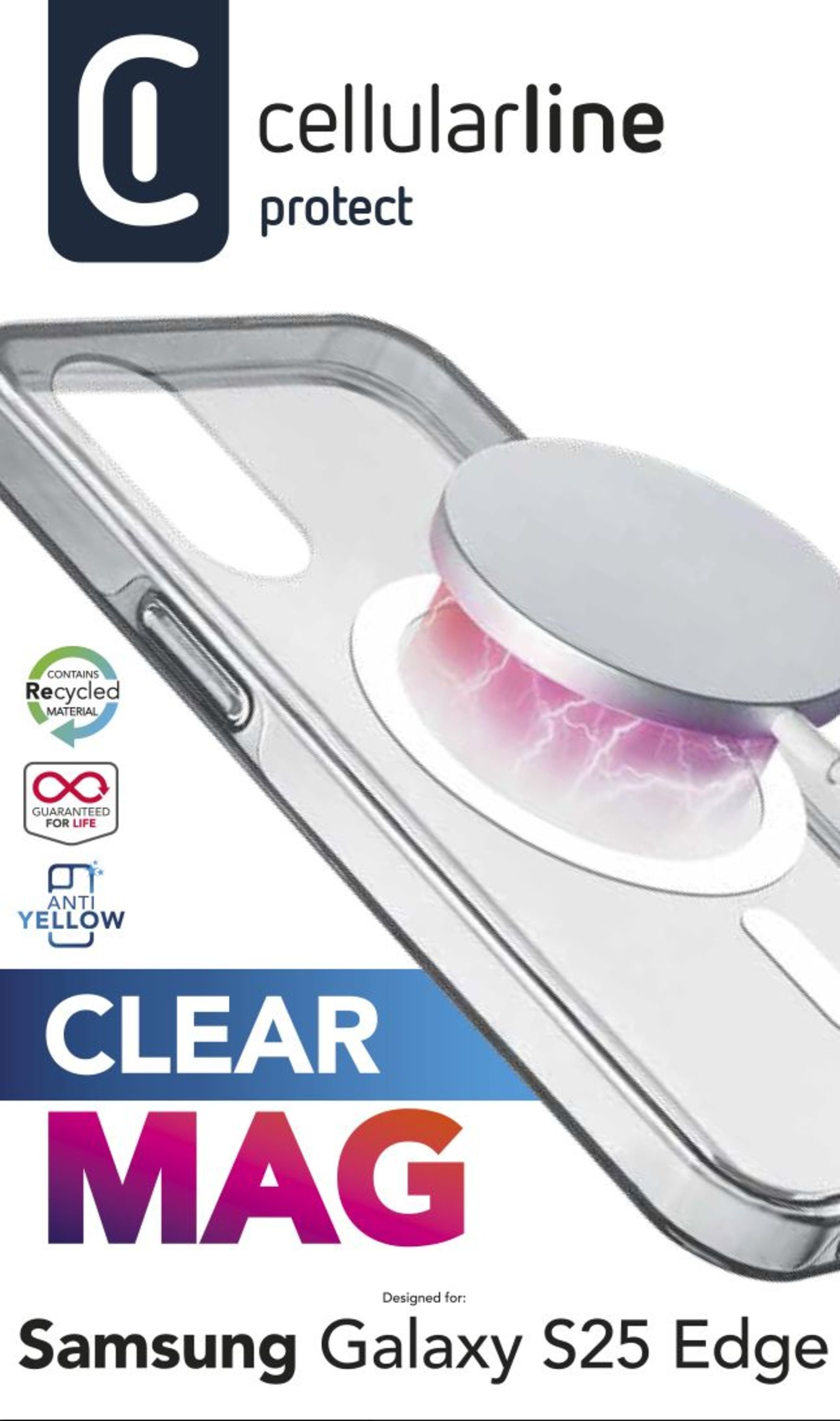 Cellularline Clear MAG MagSafe Case f�r Samsung S25 Edge Clear