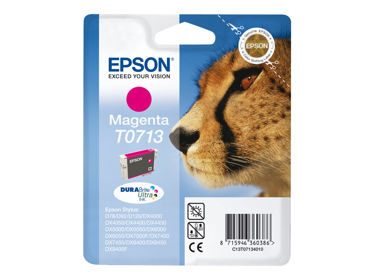 Epson Cheetah Singlepack Magenta T0713 DURABrite Ultra Ink