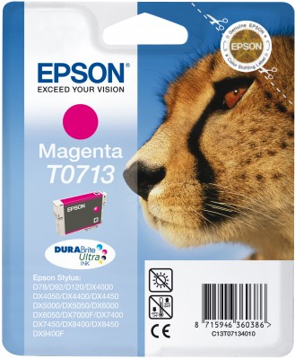 Epson Cheetah Singlepack Magenta T0713 DURABrite Ultra Ink