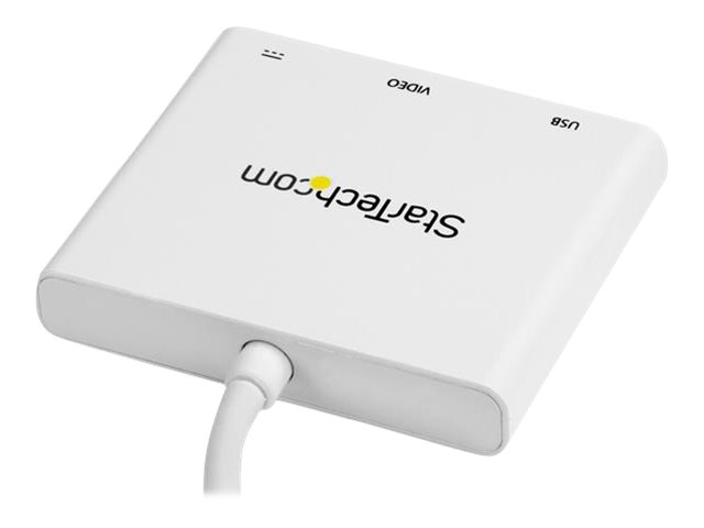 StarTech.com Adaptateur multiport USB-C vers HDMI 4K avec USB Power Delivery et port USB-A - Blanc