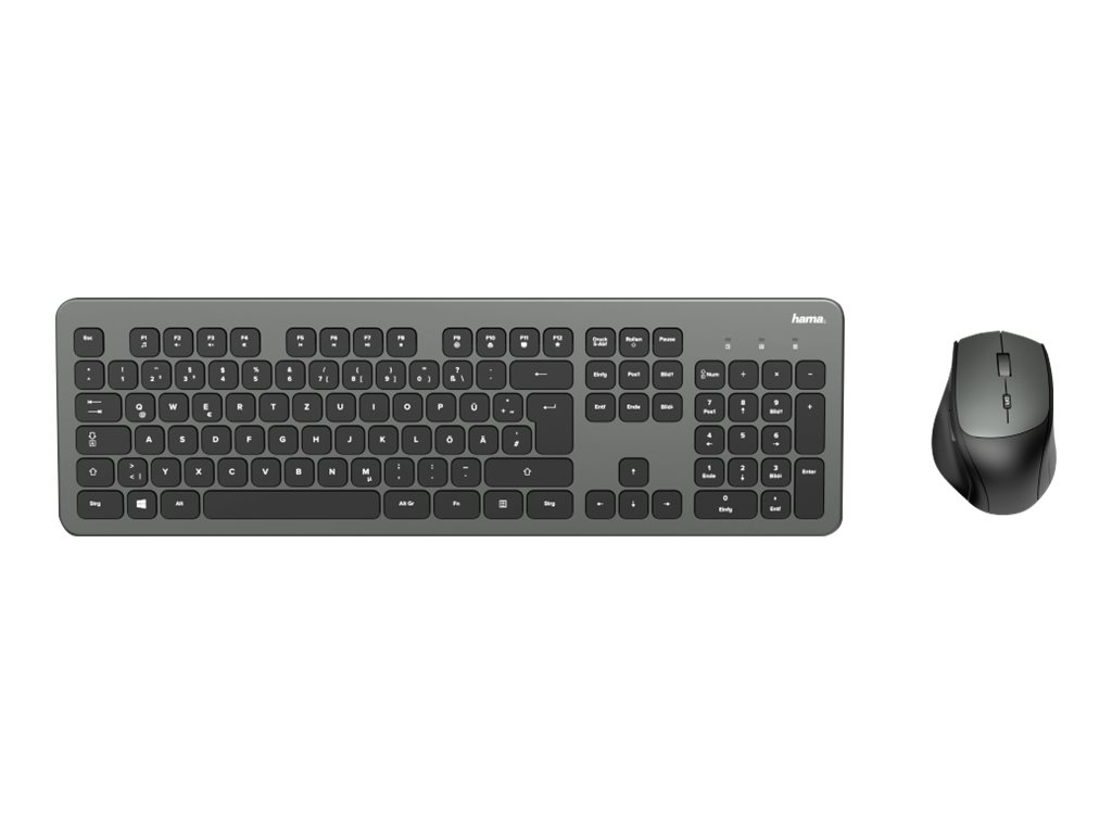 Hama 00182677 KMW-700 German keyboard Black | included Wireless RF QWERTZ Anthracite, Mouse Hama